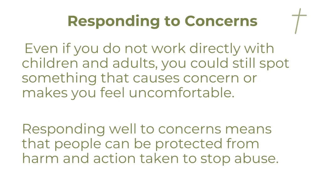 responding to concerns