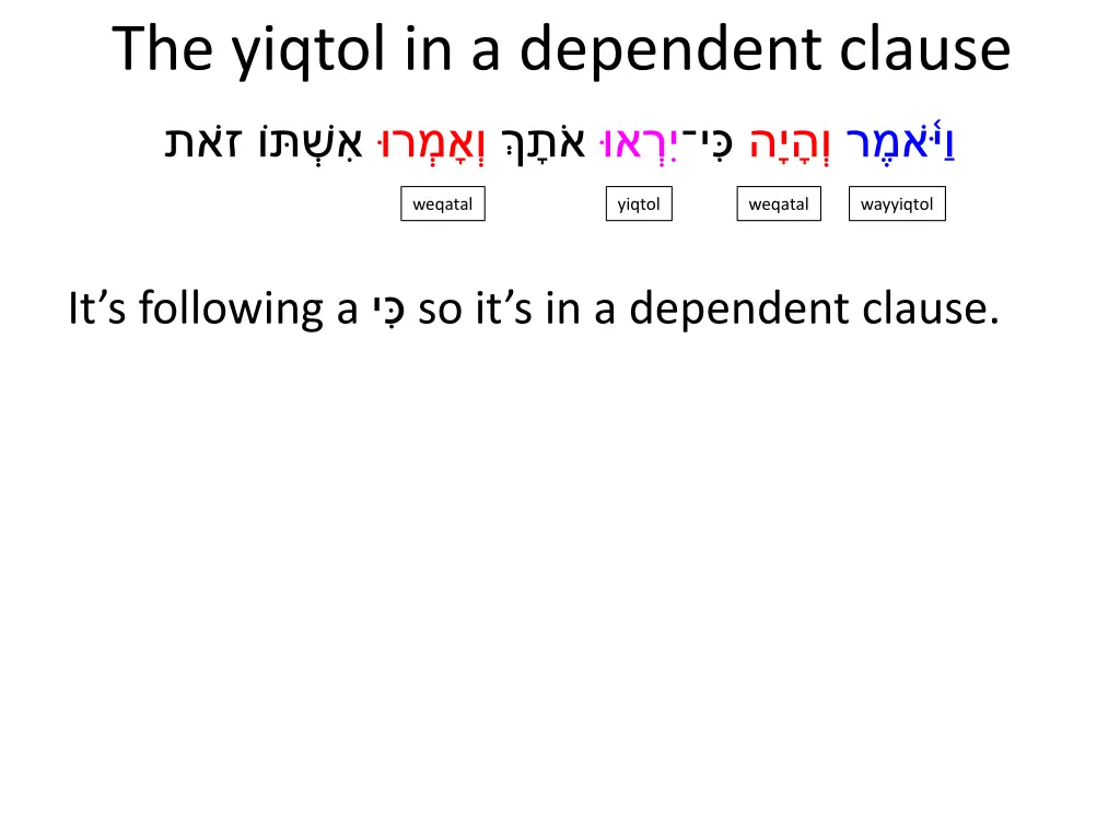 the yiqtol in a dependent clause 4