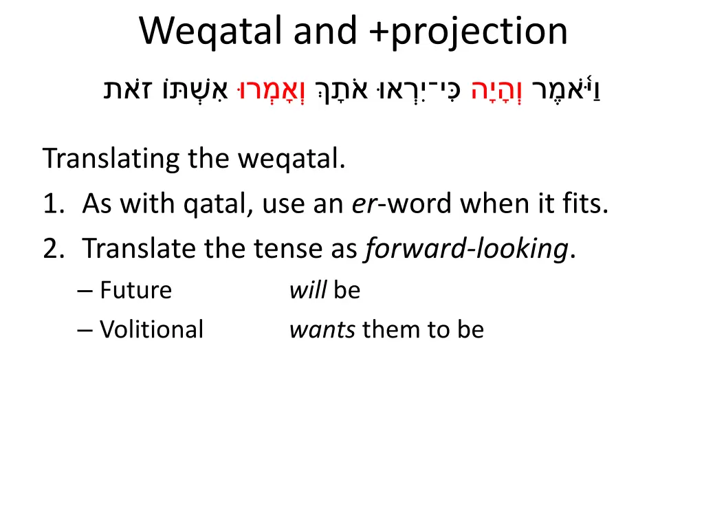 weqatal and projection 6