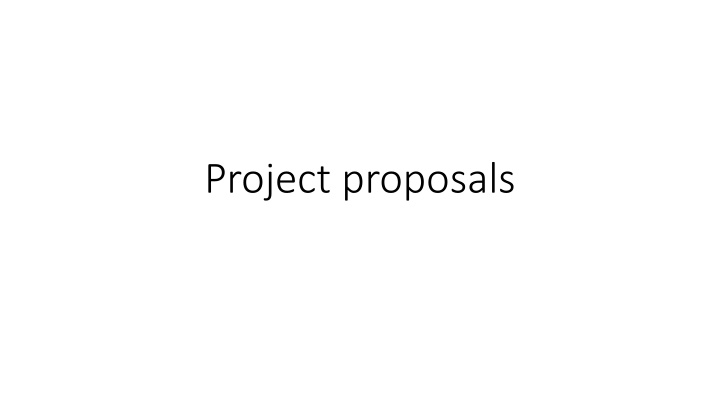 project proposals