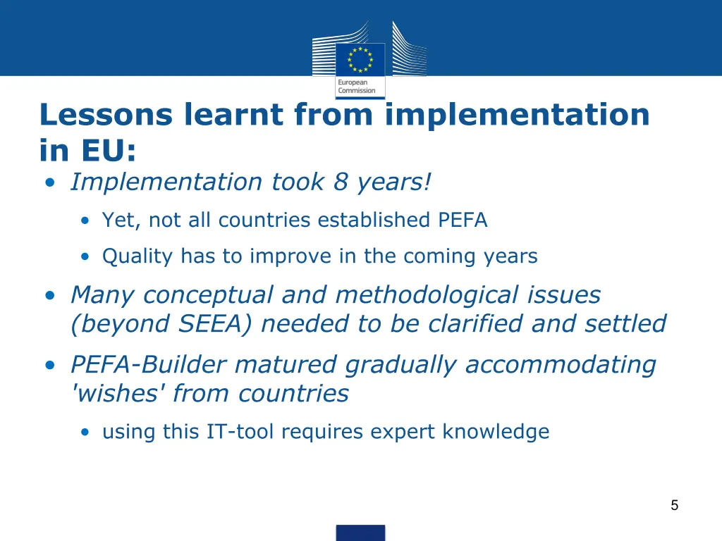 lessons learnt from implementation
