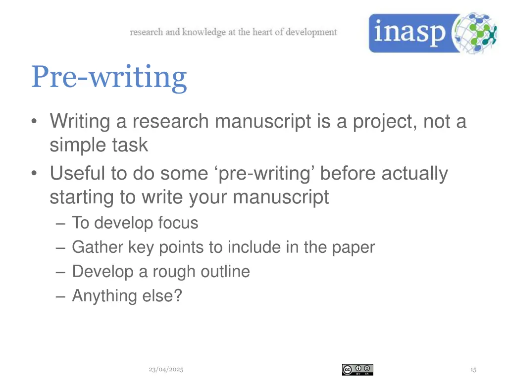 pre writing