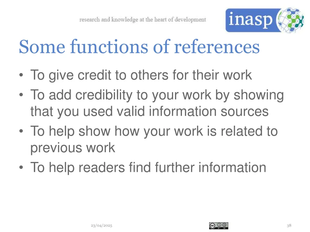 some functions of references