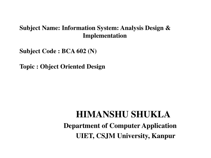 subject name information system analysis design