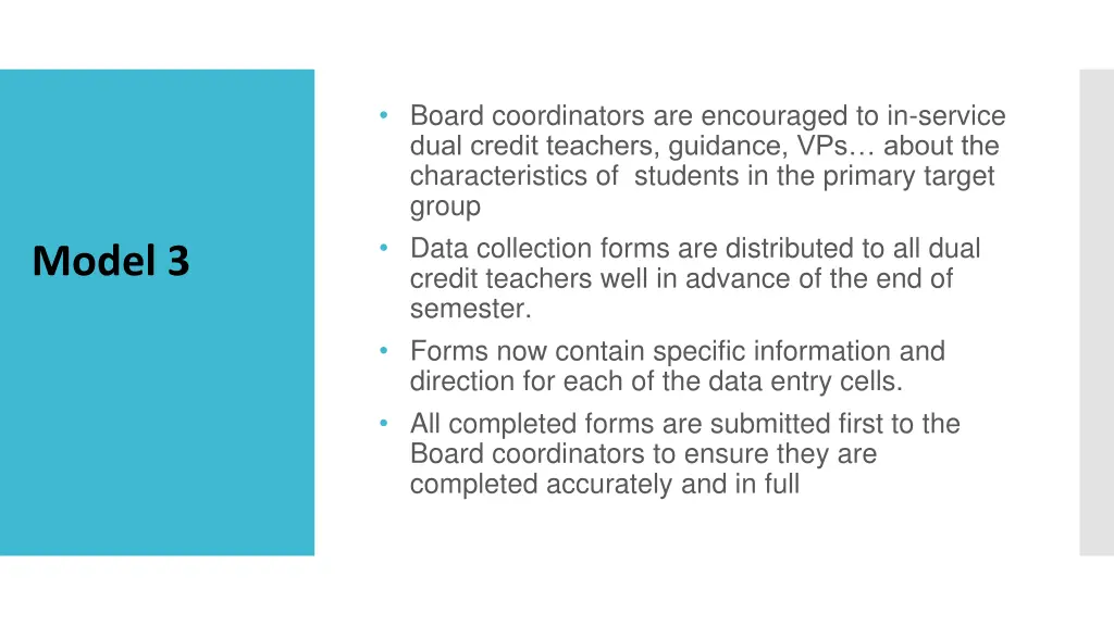 board coordinators are encouraged to in service