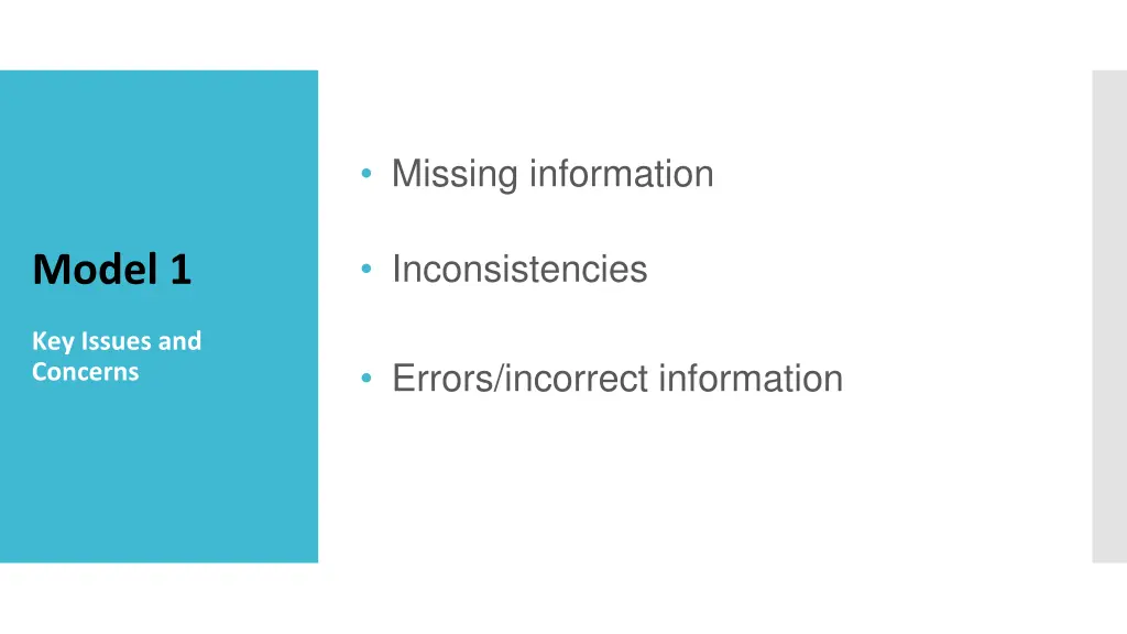 missing information
