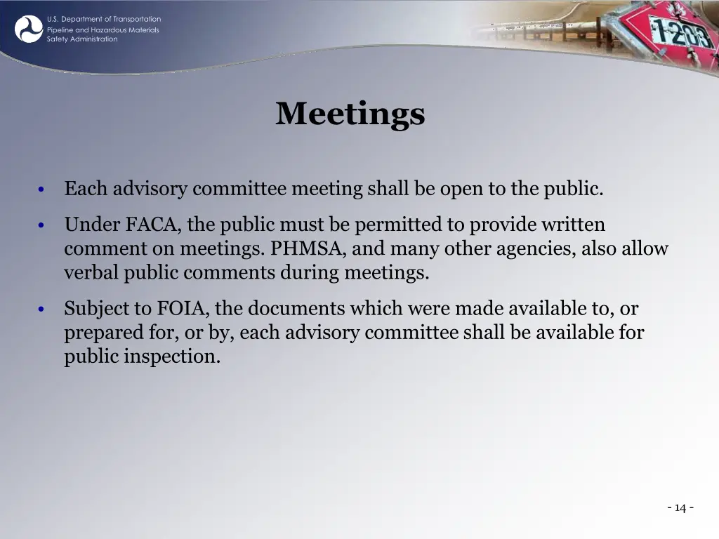 u s department of transportation pipeline 13