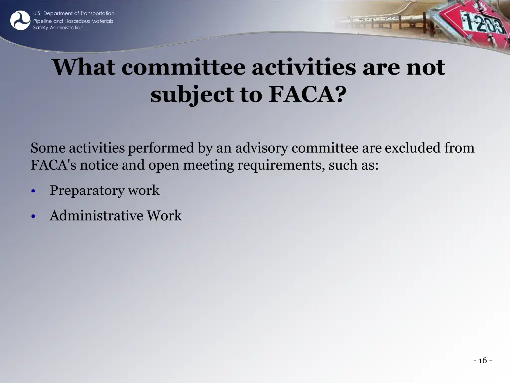 u s department of transportation pipeline 15