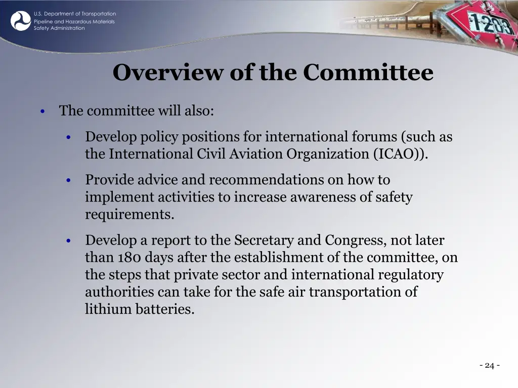 u s department of transportation pipeline 23