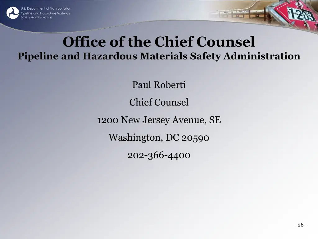 u s department of transportation pipeline 25