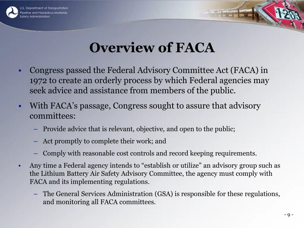 u s department of transportation pipeline 8