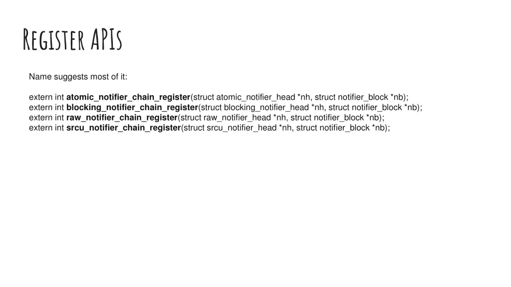 register apis
