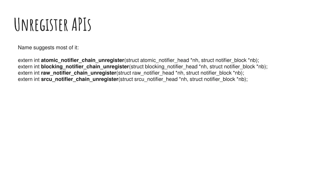 unregister apis