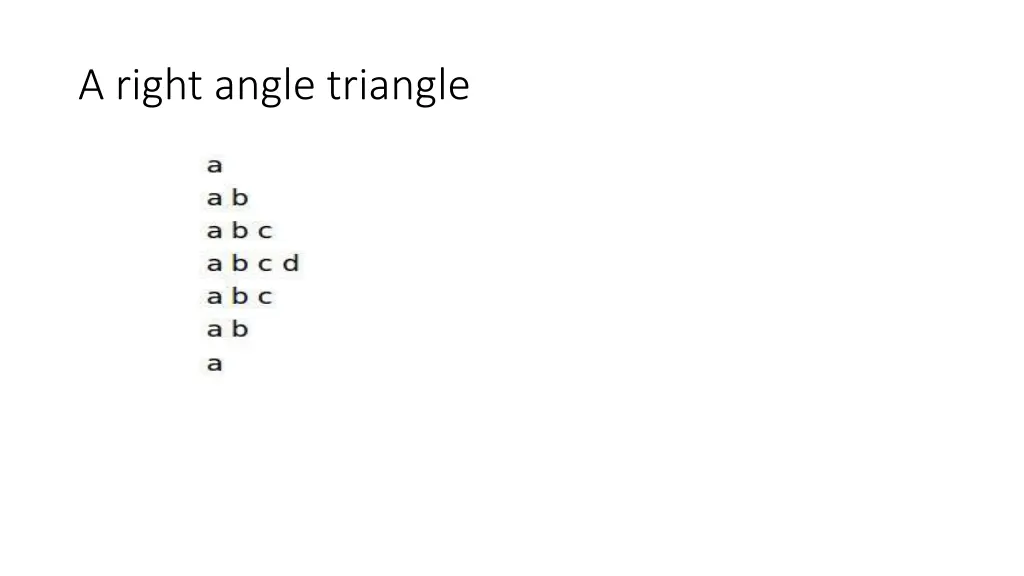 a right angle triangle