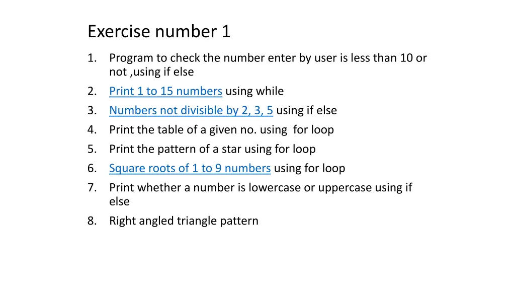 exercise number 1
