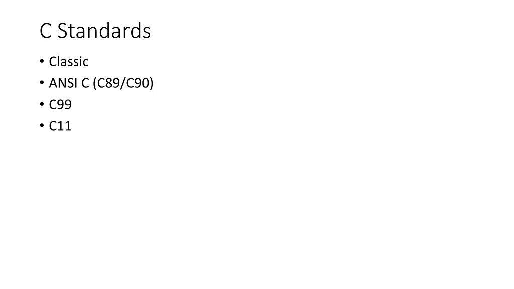 c standards