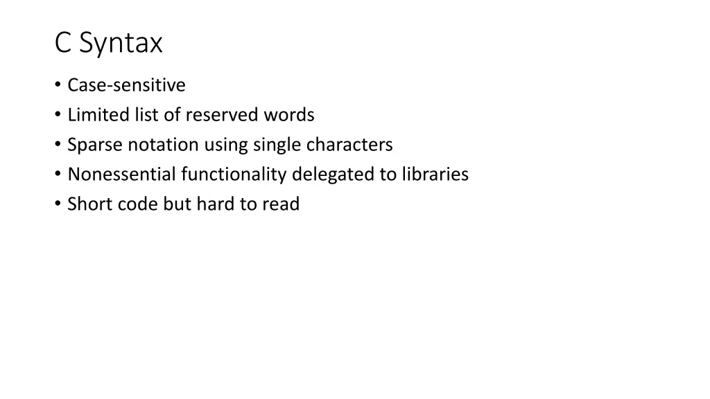 c syntax
