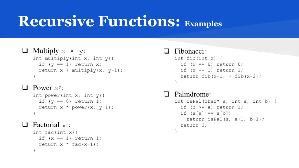 recursive functions examples
