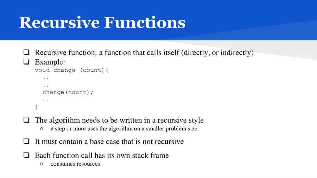 recursive functions