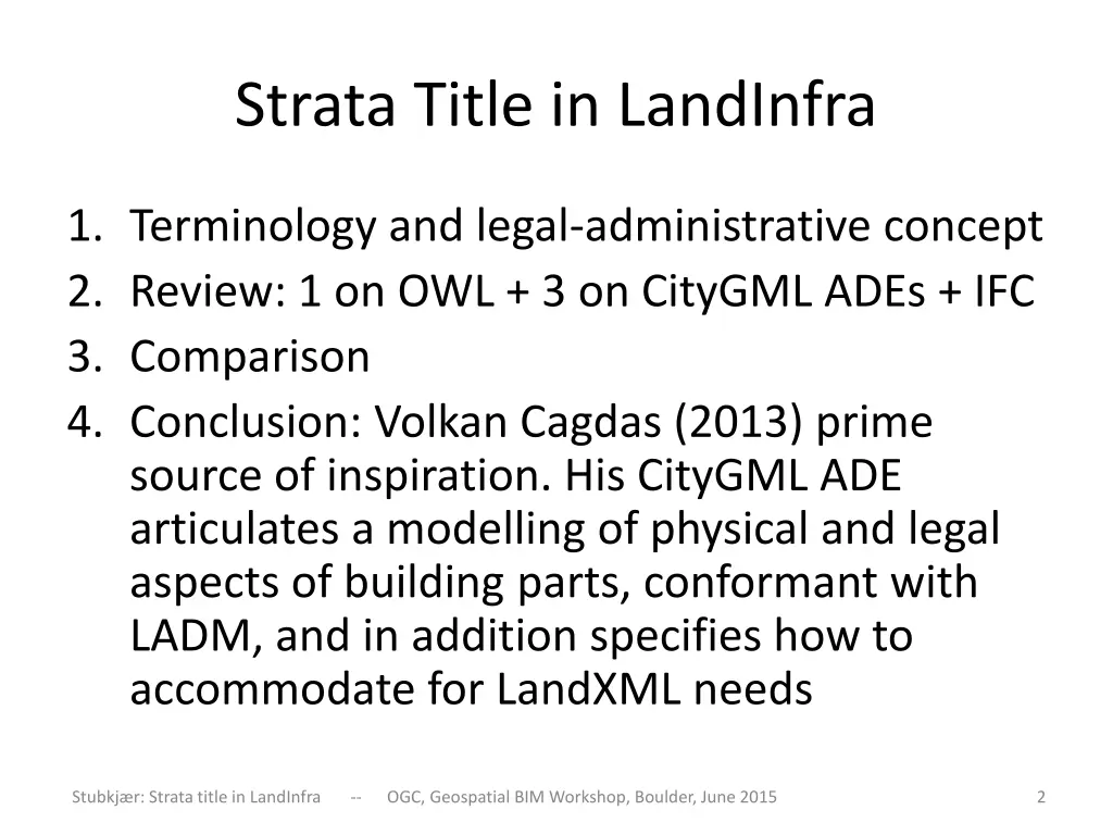 strata title in landinfra