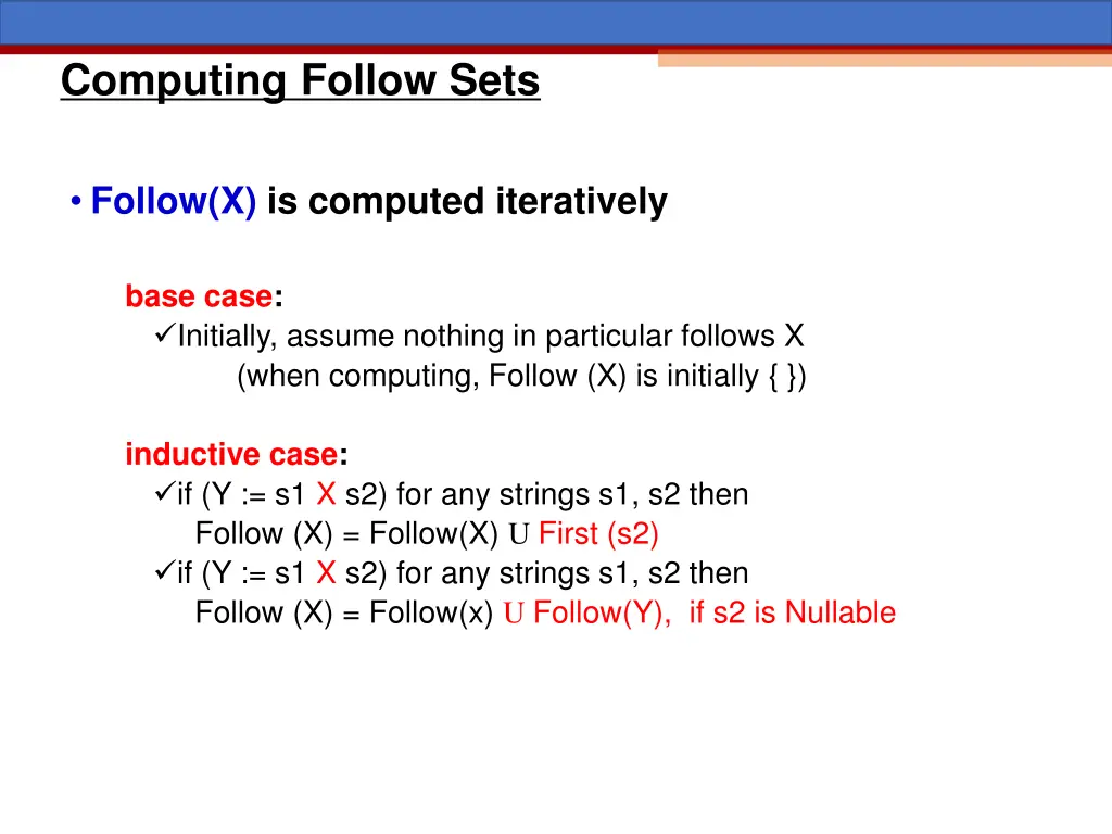 computing follow sets