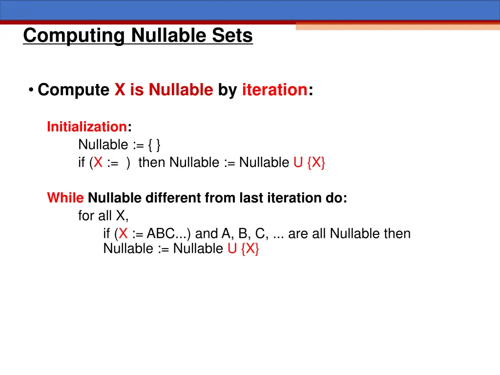 computing nullable sets