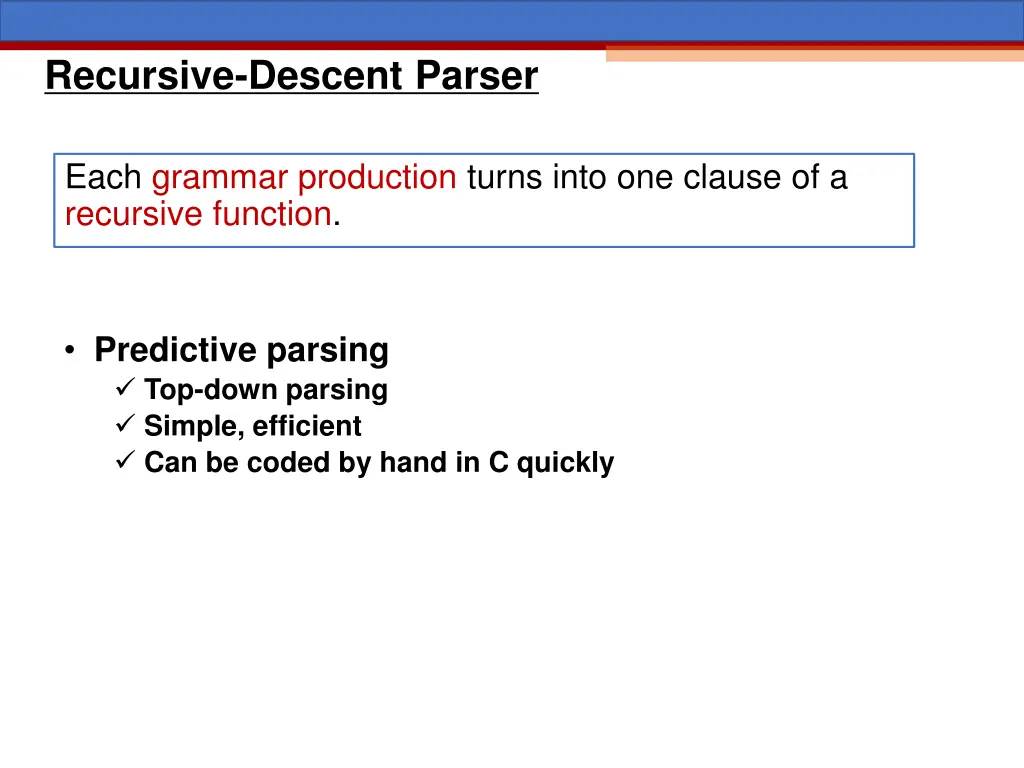 recursive descent parser