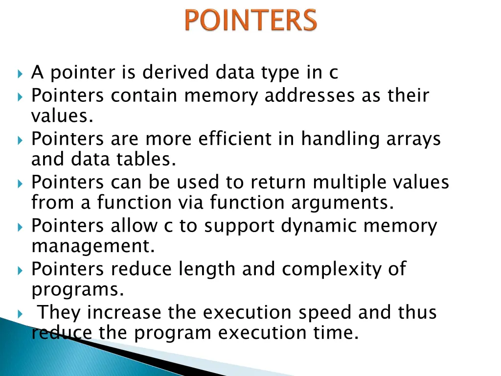 a pointer is derived data type in c pointers