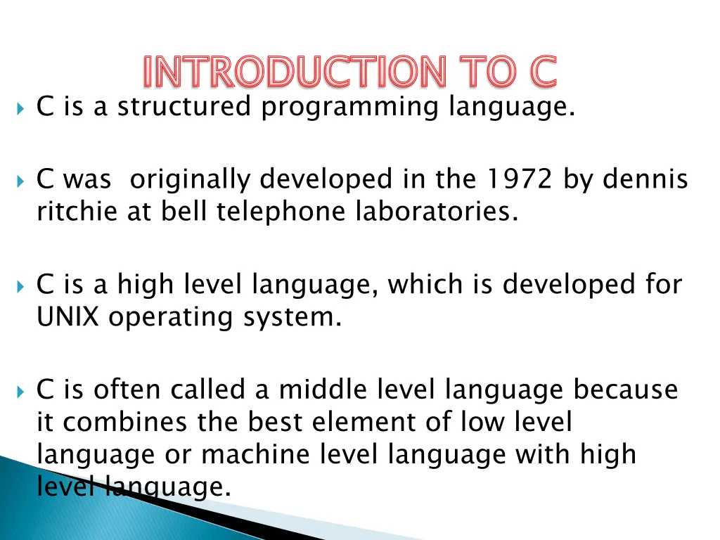 introduction to c