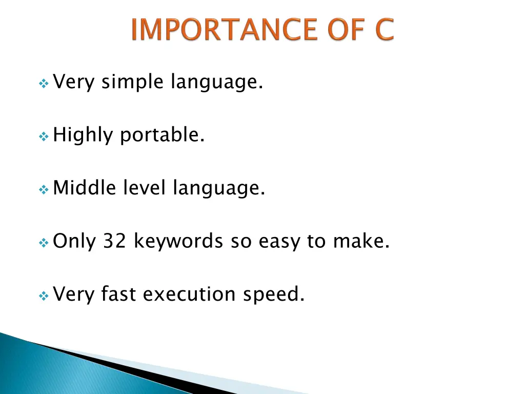very simple language