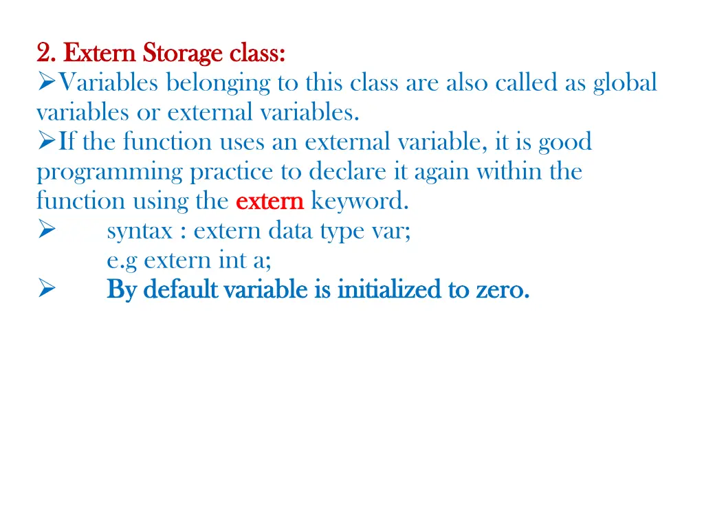 2 extern storage class 2 extern storage class