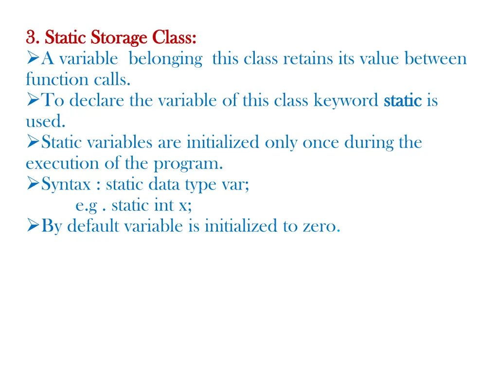 3 static storage class 3 static storage class