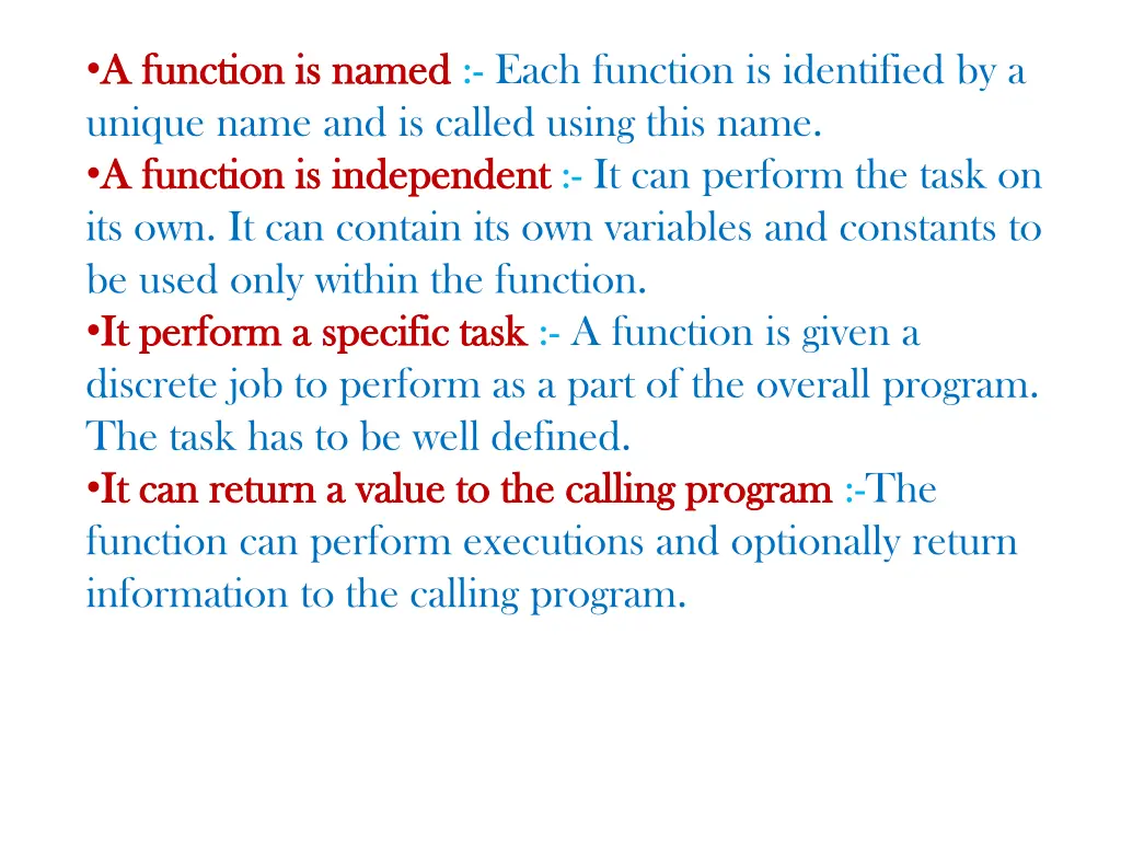 a function is named a function is named each