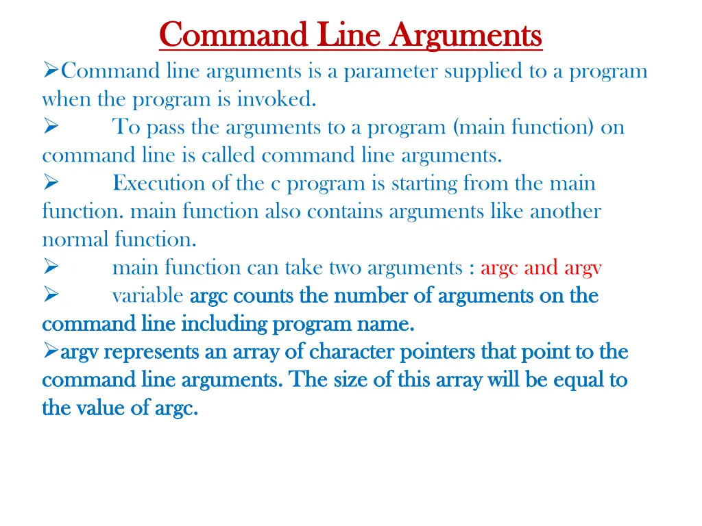command line arguments command line arguments