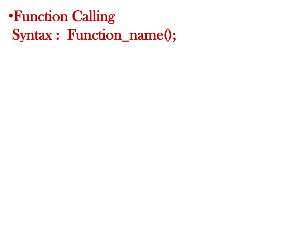function calling function calling syntax function