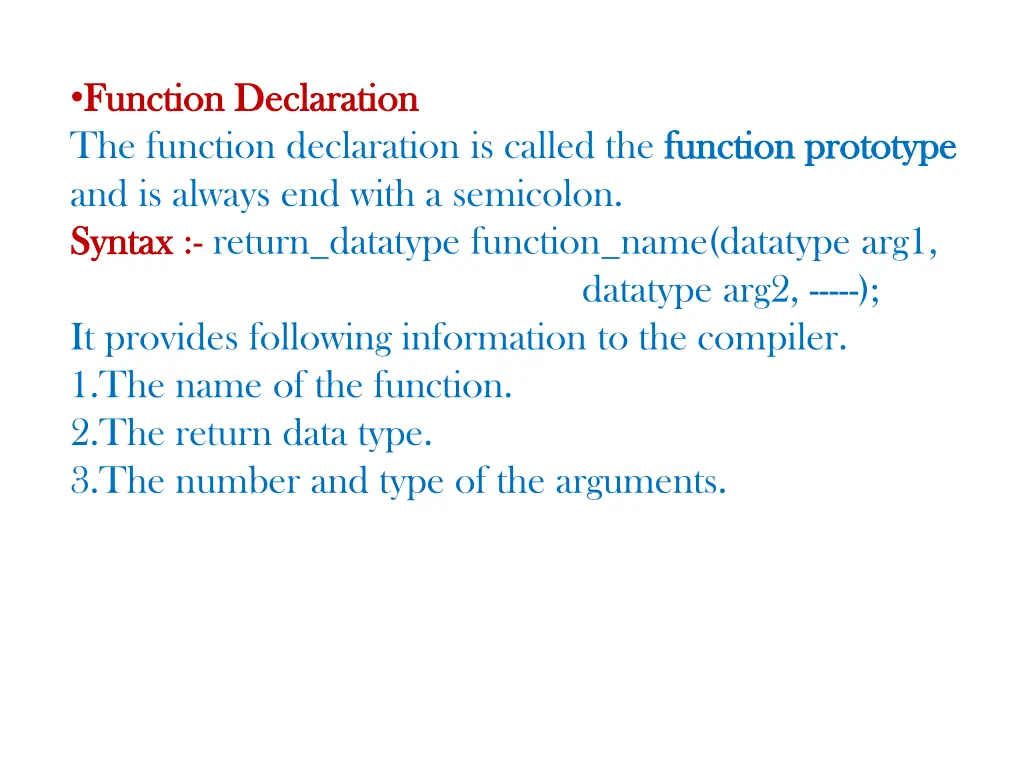 function declaration function declaration