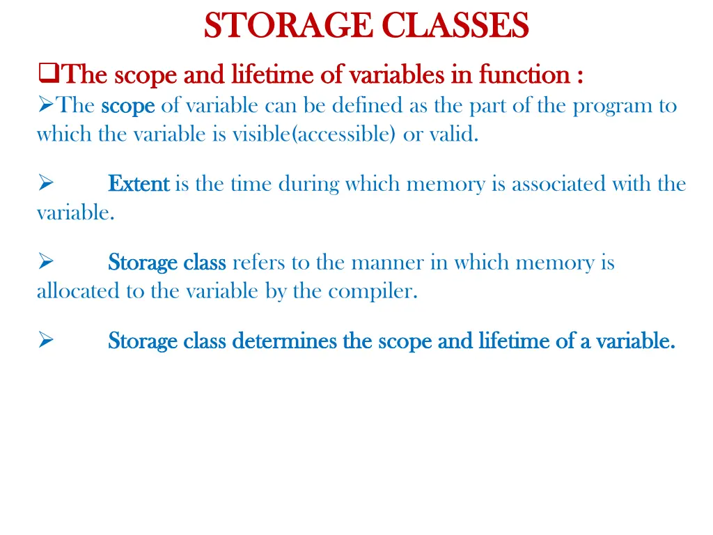 storage classes storage classes