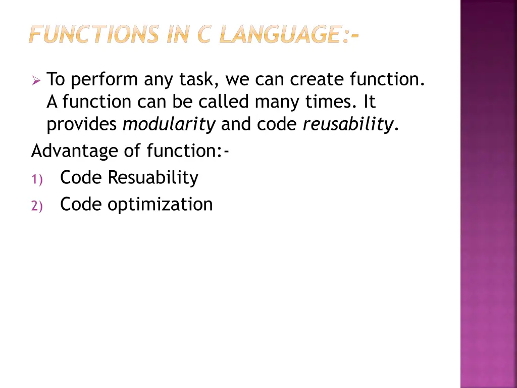 functions in c language