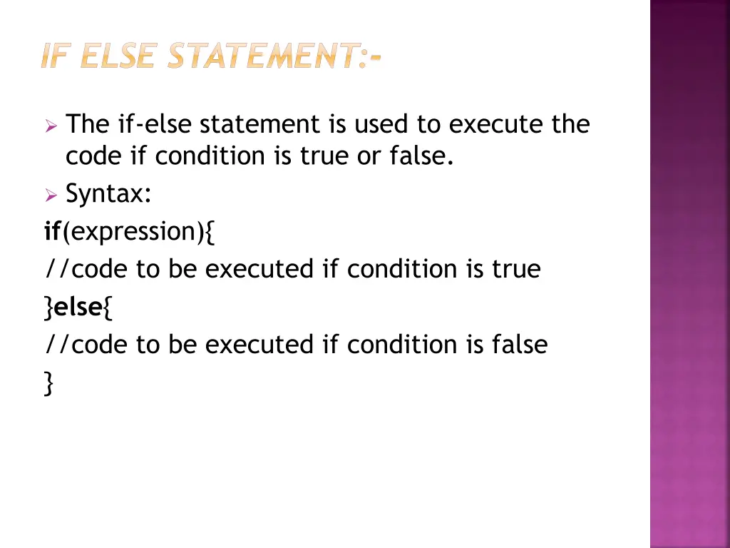 if else statement