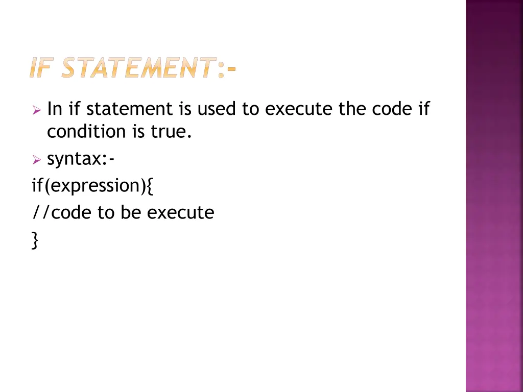 if statement