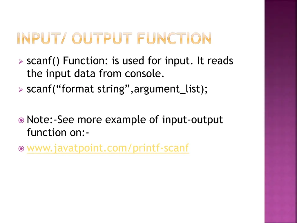 input output function 1