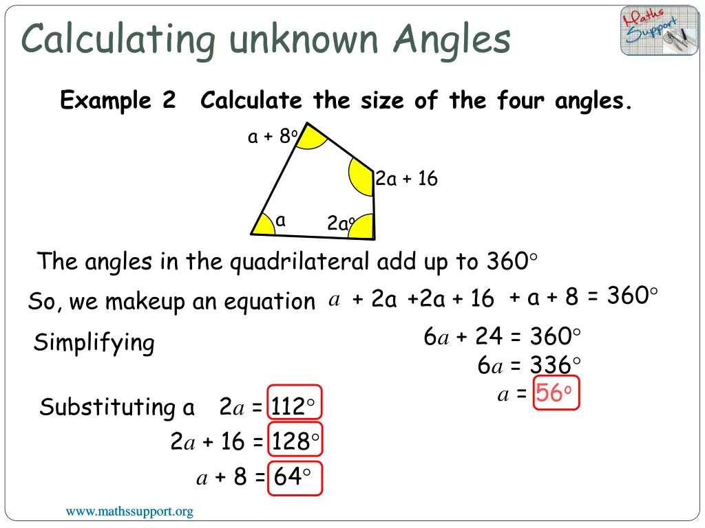 calculating unknown angles 1