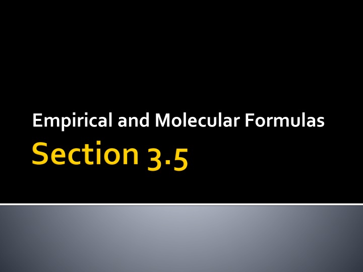 empirical and molecular formulas