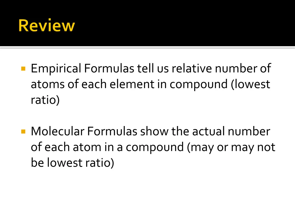 empirical formulas tell us relative number
