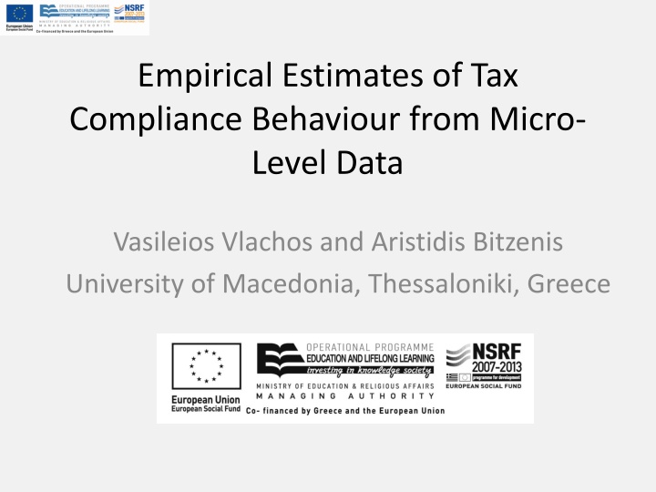 empirical estimates of tax compliance behaviour
