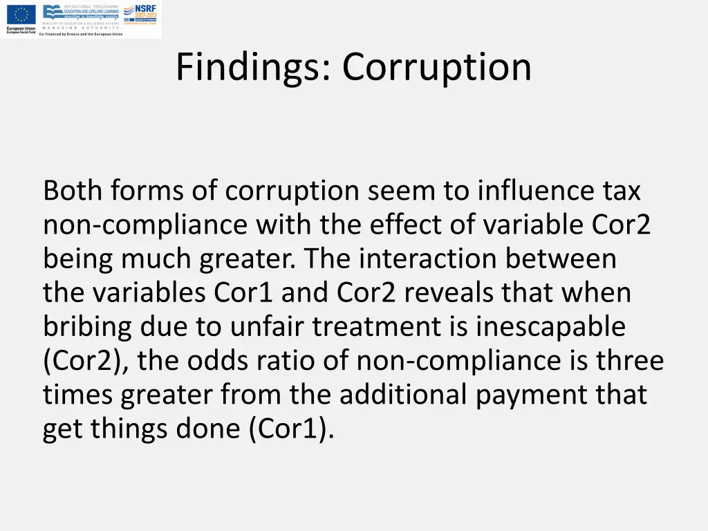 findings corruption