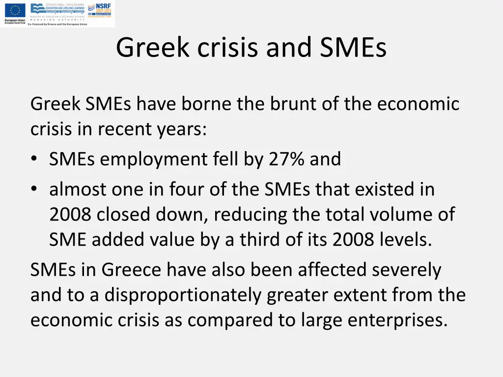greek crisis and smes