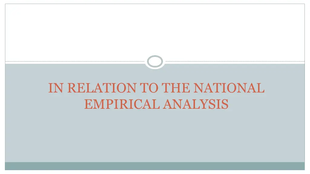 in relation to the national empirical analysis