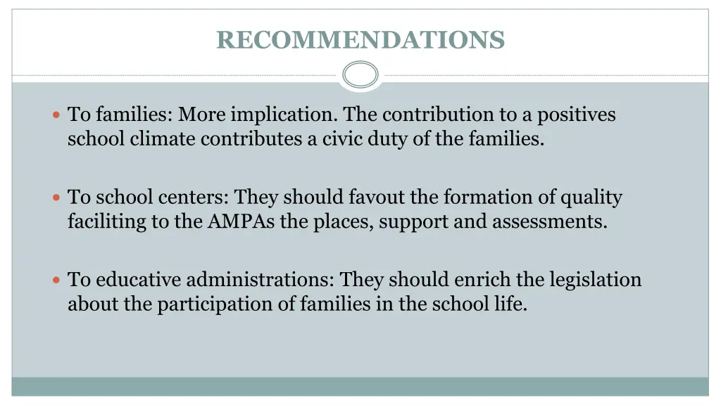 recommendations
