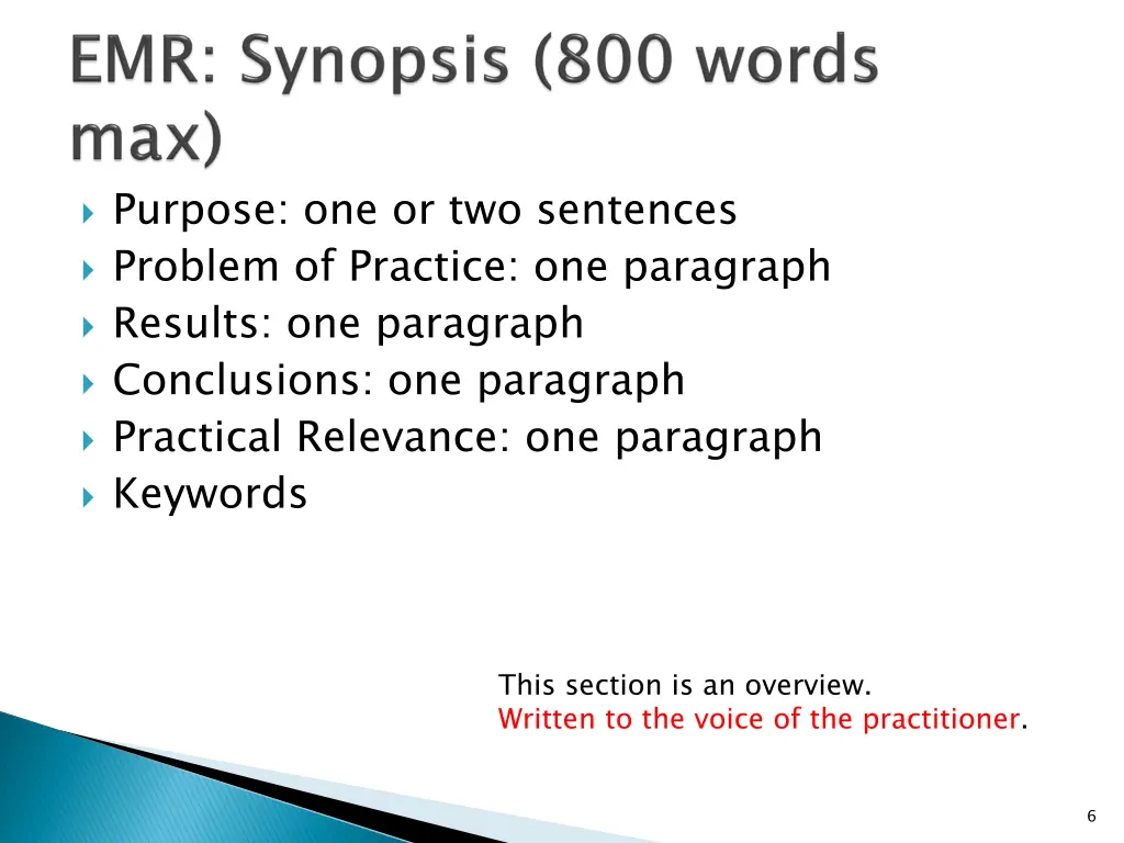 purpose one or two sentences problem of practice